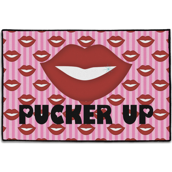Lips (Pucker Up) Personalized Door Mat - 36x24 (APPROVAL)
