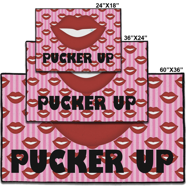 Lips (Pucker Up) Personalized Door Mat - Group Parent IMF