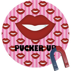 Lips (Pucker Up) Round Fridge Magnet