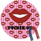 Lips (Pucker Up)  Personalized Round Fridge Magnet