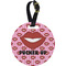 Lips (Pucker Up)  Personalized Round Luggage Tag