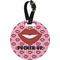 Lips (Pucker Up) Plastic Luggage Tag - Round