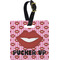 Lips (Pucker Up) Plastic Luggage Tag - Square