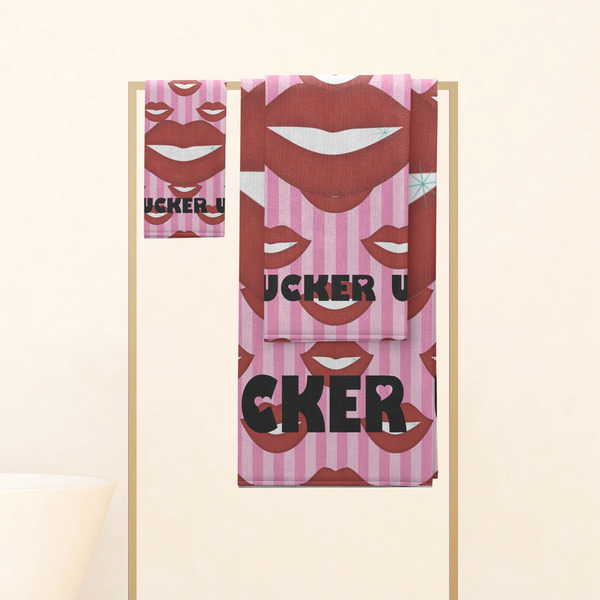 Lips (Pucker Up) Personalized Towel Set