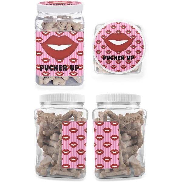 Lips (Pucker Up) Pet Treat Jar - Multiple Angles