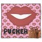 Lips (Pucker Up) Picnic Blanket - Flat - With Basket