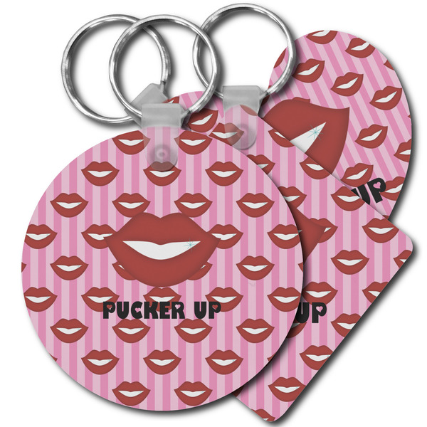 Custom Lips (Pucker Up) Plastic Keychain