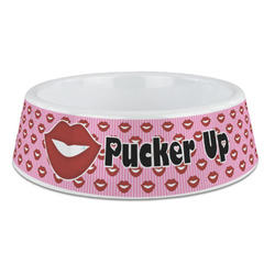 Lips (Pucker Up) Plastic Dog Bowl - Large