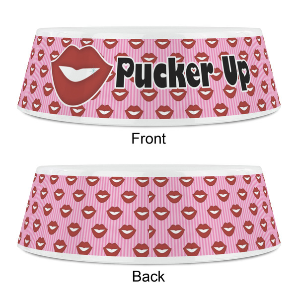 Lips (Pucker Up) Plastic Pet Bowls - Small - APPROVAL