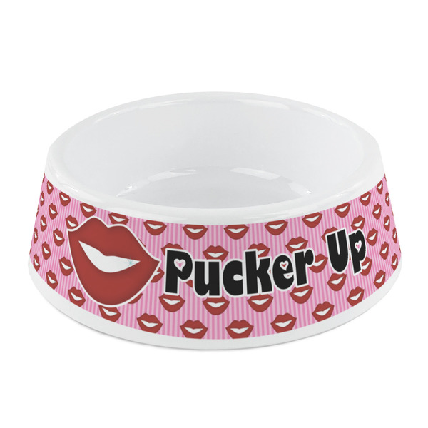 Custom Lips (Pucker Up) Plastic Dog Bowl - Small