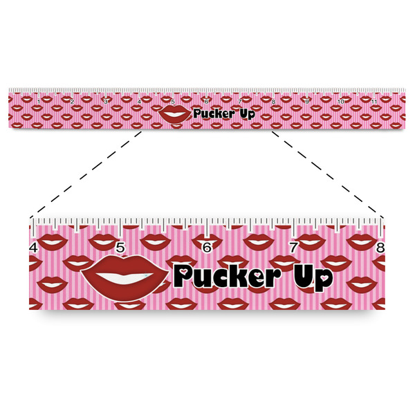 Custom Lips (Pucker Up) Plastic Ruler - 12"