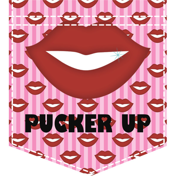 Custom Lips (Pucker Up) Iron On Faux Pocket