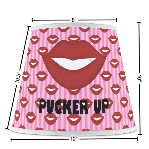 Lips (Pucker Up) Poly Film Empire Lampshade - Dimensions