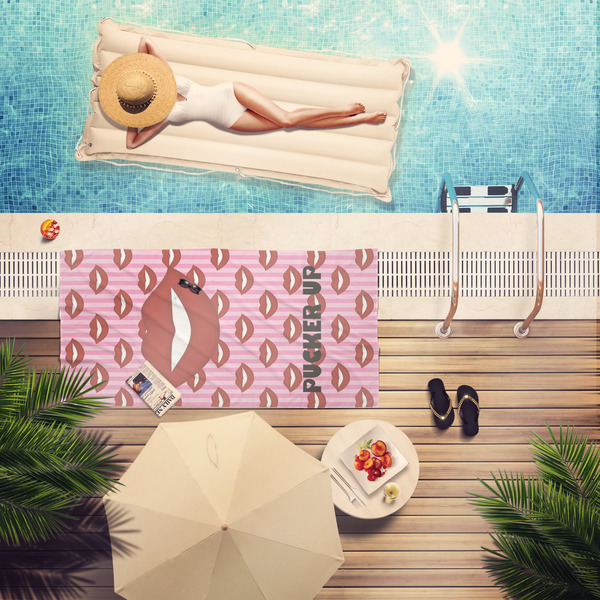 Lips (Pucker Up) Pool Towel Lifestyle