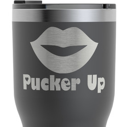 Lips (Pucker Up) RTIC Tumbler - Black - Engraved Front & Back