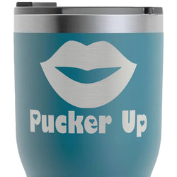 Lips (Pucker Up) RTIC Tumbler - Dark Teal - Laser Engraved - Single-Sided