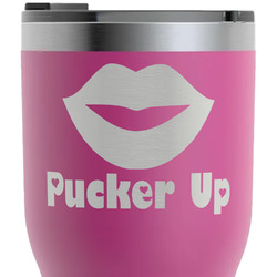 Lips (Pucker Up) RTIC Tumbler - Magenta - Laser Engraved - Single-Sided