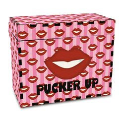 Lips (Pucker Up) Wood Recipe Box - Full Color Print