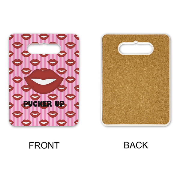 Lips (Pucker Up) Rectangle Trivet with Handle - APPROVAL