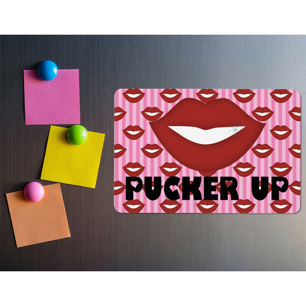 Lips (Pucker Up) Rectangular Fridge Magnet - LIFESTYLE