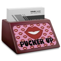 Lips (Pucker Up) Red Mahogany Business Card Holder