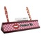 Lips (Pucker Up) Red Mahogany Nameplates with Business Card Holder - Angle