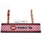 Lips (Pucker Up) Red Mahogany Nameplates with Business Card Holder - Straight