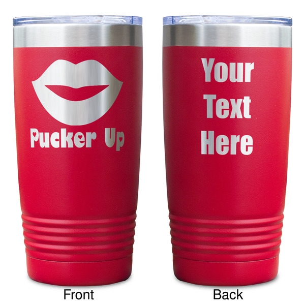 Lips (Pucker Up) Red Polar Camel Tumbler - 20oz - Double Sided - Approval