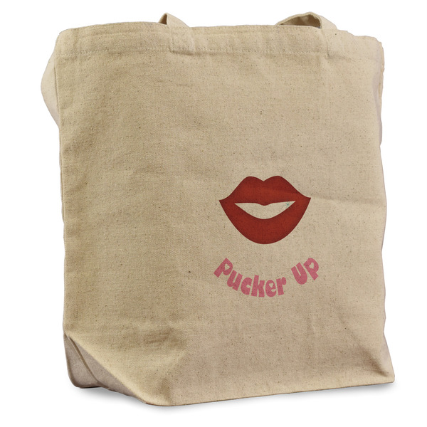 Custom Lips (Pucker Up) Reusable Cotton Grocery Bag - Single