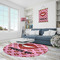 Lips (Pucker Up) Round Area Rug - IN CONTEXT