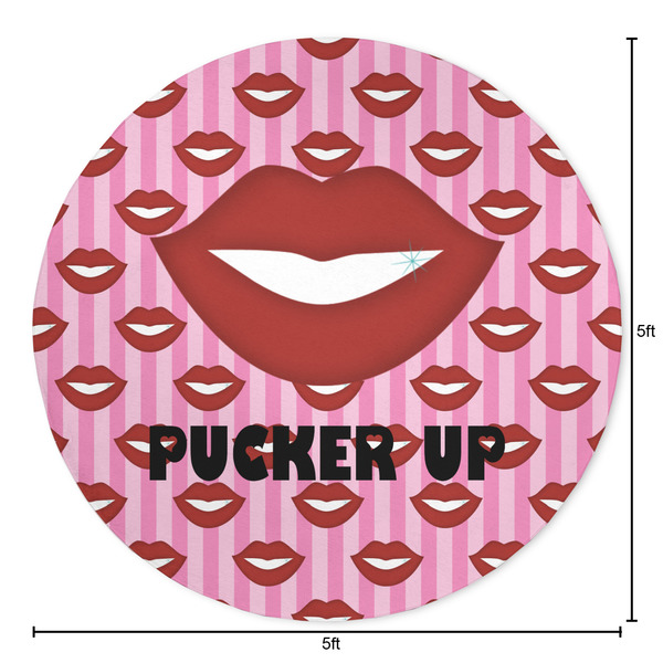 Lips (Pucker Up) Round Area Rug - Size