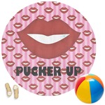 Lips (Pucker Up) Round Beach Towel