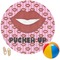 Lips (Pucker Up) Round Beach Towel