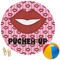 Lips (Pucker Up) Round Beach Towel