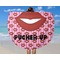Lips (Pucker Up) Round Beach Towel - In Use