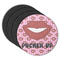 Lips (Pucker Up) Round Rubber Backed Coasters - Set of 4