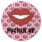 Lips (Pucker Up) Round Rubber Backed Coaster