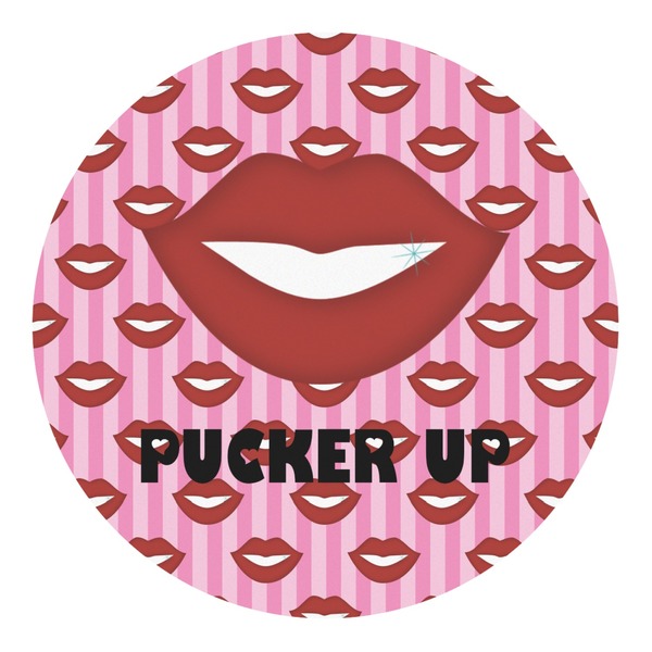 Custom Lips (Pucker Up) Round Decal - Medium