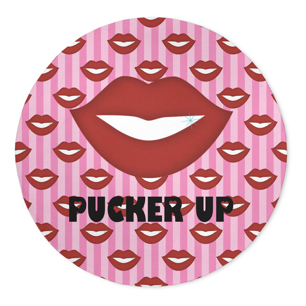 Custom Lips (Pucker Up) 5' Round Indoor Area Rug