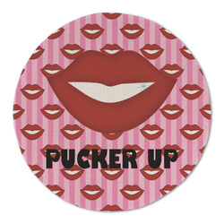 Lips (Pucker Up) Round Linen Placemat