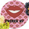 Lips (Pucker Up) Round Linen Placemats - Front (w flowers)