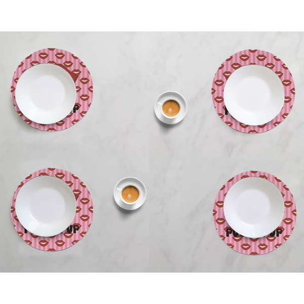 Lips (Pucker Up) Round Linen Placemats - LIFESTYLE (set of 4)