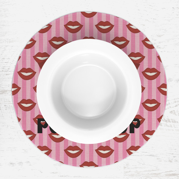 Lips (Pucker Up) Round Linen Placemats - LIFESTYLE (single)