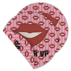 Lips (Pucker Up) Round Linen Placemat - Double Sided