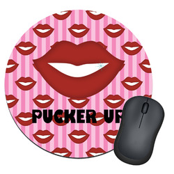 Lips (Pucker Up) Round Mouse Pad