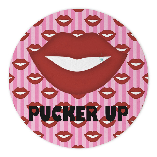 Lips (Pucker Up) Round Paper Coaster - Approval