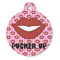 Lips (Pucker Up) Round Pet ID Tag - Large - Front