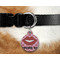 Lips (Pucker Up) Round Pet Tag on Collar & Dog