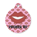 Lips (Pucker Up) Round Pet ID Tag - Small