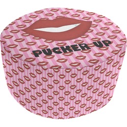 Lips (Pucker Up) Round Pouf Ottoman